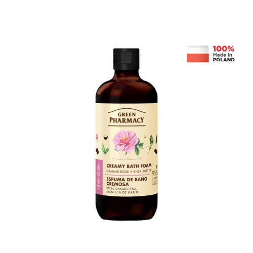 Green Pharmacy Bath Foam - Damask Rose & Shea Butter (Vegan) | 500ml
