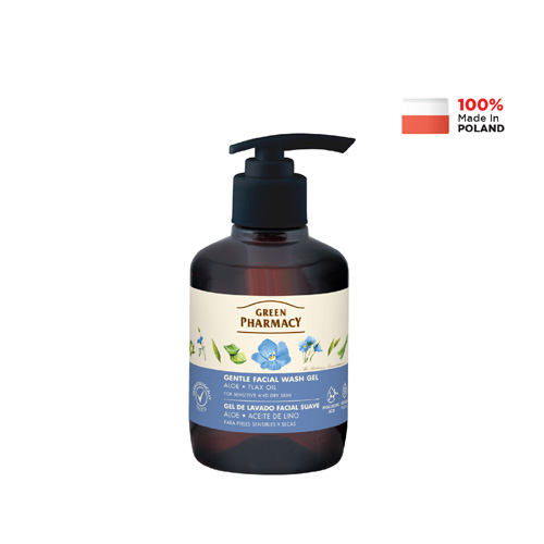 Green Pharmacy Gentle Facial Wash Gel - Aloe & Flax Oil (Vegan) | 270ml