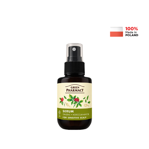 Green Pharmacy Sensitive Scalp Serum - Ginseng & Morocccan Mint Oil (Vegan) | 100ml